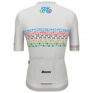 Bekleidung Herren Zurich 2024 Santini UCI Masters Weltmeister trikot-Grau Bekleidung Herren Zurich 2024 Santini UCI Masters Weltmeister trikot-Grau