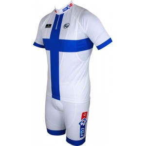 FRANCAISE DES JEUX(FDJ) Finnischer Meister 2014/2015 Kurzarmtrikot(kurzer Reißverschluss)-B'TWIN