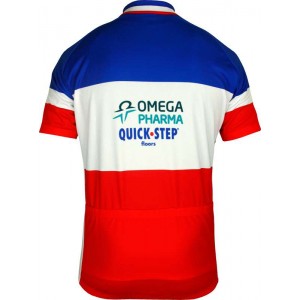 OMEGA PHARMA-QUICKSTEP Französischer Zeitfahrmeister 2013-Kurzarmtrikot mit kurzem Reißverschluss