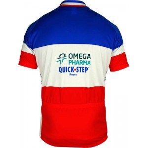OMEGA PHARMA-QUICKSTEP Französischer Zeitfahrmeister 2012/13-Kurzarmtrikot mit langem Reißverschluss