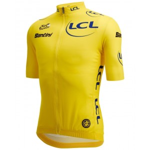Tour de France 2023 gelbes Trikot(maillot jaune,Gesamtführender) Radtrikot kurzarm